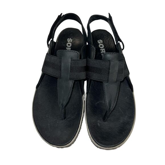 Sorel Women's Out N About Plus Thong Sandals with Ankle Strap Black Size 8 - Picture 4 of 10